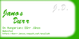 janos durr business card
