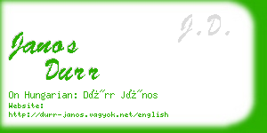 janos durr business card